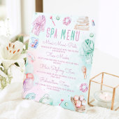 Spa Menu Pastel Kinder Pamper Party Menu Reclamebord Met Voetstuk