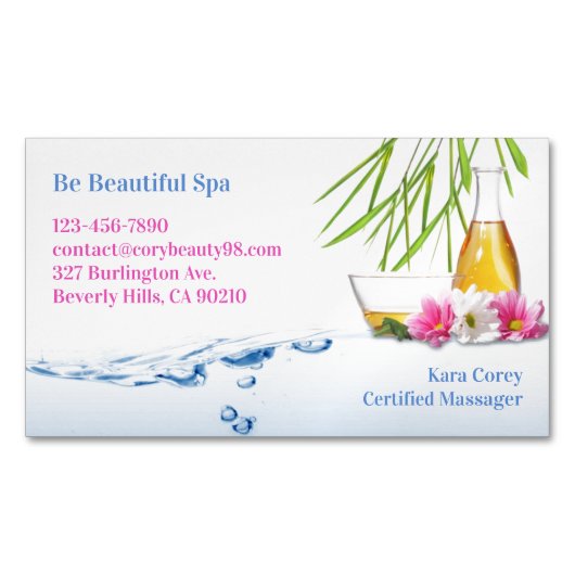 Spa Natural Wellness Magnetisch Visitekaartje (Voorkant)