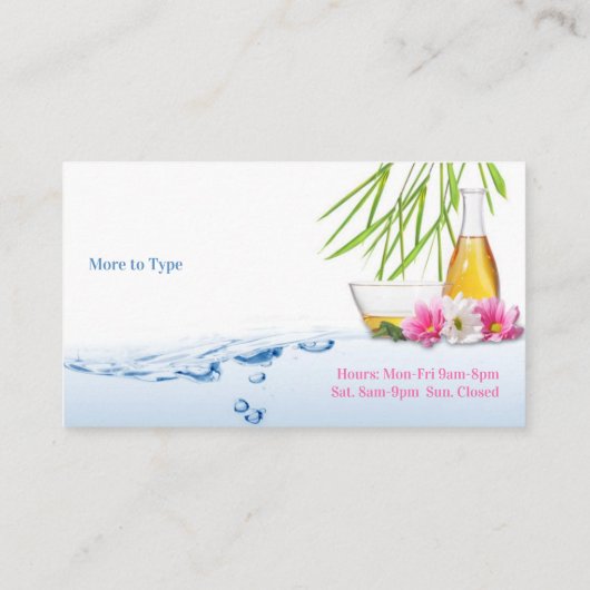 Spa Natural Wellness Visitekaartje (Achterkant)