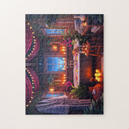 Spa Night Starlit Serenity Cozy Bath Scene Legpuzzel
