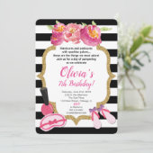 Spa of make-up verjaardagsuitnodiging kaart (Staand voorkant)