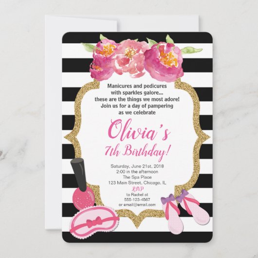 Spa of make-up verjaardagsuitnodiging kaart (Voorkant)