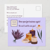 Spa of Yoga Studio Heropening - Kaarsen Lavendel Briefkaart (Voorkant / Achterkant)