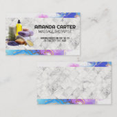 Spa Oils Kruiden Badzout | Waterverf | Marmer Visitekaartje (Voorkant / Achterkant)