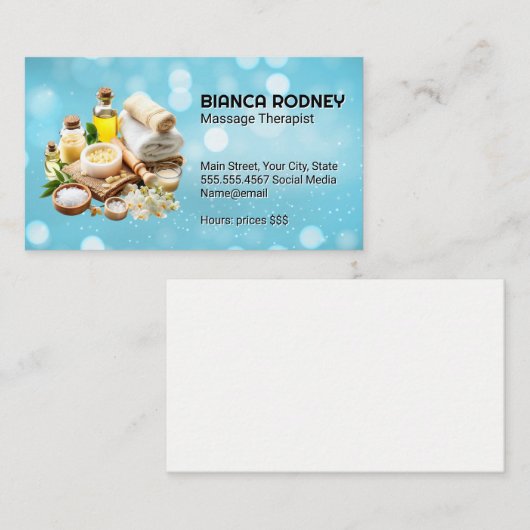 Spa-oliën en badzouten | Boke Visitekaartje (Voorkant / Achterkant)