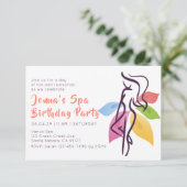 Spa Ontspanning Verjaardagsfeestuitnodiging Kaart (Staand voorkant)