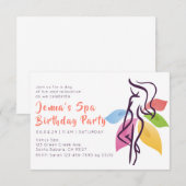 Spa Ontspanning Verjaardagsfeestuitnodiging Kaart (Voorkant / Achterkant)