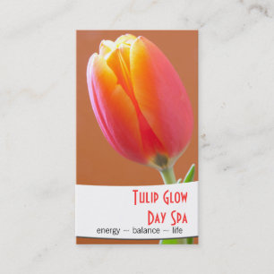 Spa Oranje Tulip-fotografiekaart Afsprakenkaartje