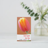 Spa Oranje Tulip-fotografiekaart Afsprakenkaartje (Staand voorkant)