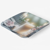 Spa orchideeën en gloeiende kaarsen papieren bordje (Gebogen)