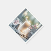 Spa orchideeën en gloeiende kaarsen servet (Hoek)