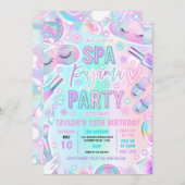 Spa Pajama Party Pastel Spa & Sleepover Verjaardag Kaart (Voorkant / Achterkant)