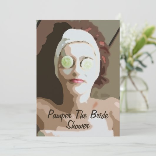 Spa-pamper De uitnodiging van de Bride Shower (Staand voorkant)