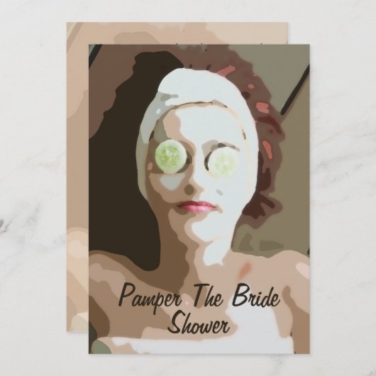 Spa-pamper De uitnodiging van de Bride Shower (Voorkant / Achterkant)