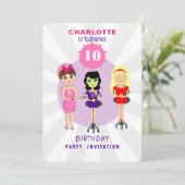 Spa Pamper Girly Kinder Cute Birthday Party Invita Kaart (Staand voorkant)