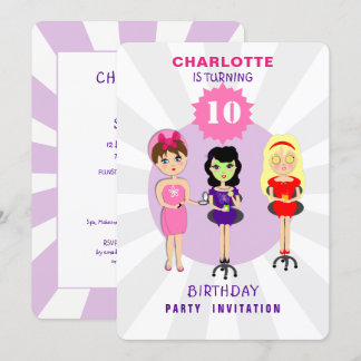 Spa Pamper Girly Kinder Cute Birthday Party Invita Kaart