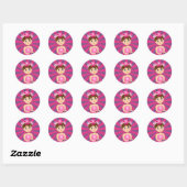 Spa Pamper Girly Kinder Schattigee Happy Birthday  Ronde Sticker (Vel)