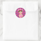 Spa Pamper Girly Kinder Schattigee Happy Birthday  Ronde Sticker (Tas)