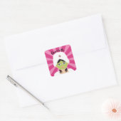 Spa Pamper Girly Kinder Schattigee Happy Birthday  Vierkante Sticker (Envelop)