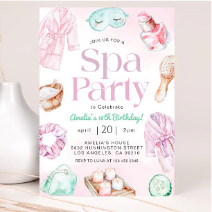 Spa Pamper Glam Party Verjaardag Uitnodiging