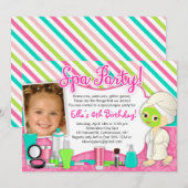 Spa/Pamper/Glamour Party-uitnodigingen met foto Kaart (Voorkant / Achterkant)