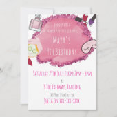 Spa Pamper Party Uitnodiging voor kinderfeest (Voorkant)