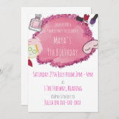 Spa Pamper Party Uitnodiging voor kinderfeest (Voorkant / Achterkant)