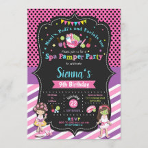 Spa Pamper Party Verjaardag Uitnodigingen Meisjes