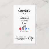 spa pamper utopie salon health club visitekaartje (Achterkant)