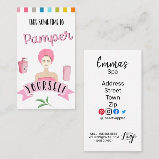 spa pamper utopie salon health club visitekaartje (Voorkant / Achterkant)