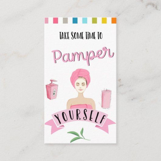 spa pamper utopie salon health club visitekaartje (Voorkant)