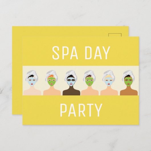 Spa-partij Uitnodiging Briefkaart (Voorkant / Achterkant)