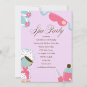 Spa-partij | Uitnodiging van de partij Birthday (Voorkant)