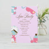 Spa-partij | Uitnodiging van de partij Birthday (Staand voorkant)