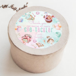 Spa partij Verjaardag Spatacular Dank u Ronde Sticker