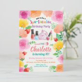 Spa-partijuitnodiging. Fantasienaam voor meisjes Kaart (Staand voorkant)