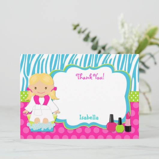 Spa Party Bedankt voor je notitieboekje (Staand voorkant)