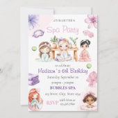 Spa Party Birthday Invitation Kaart (Voorkant)
