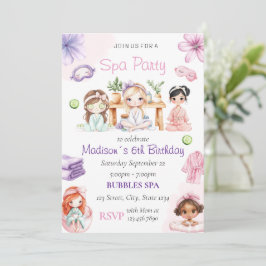 Spa Party Birthday Invitation Kaart