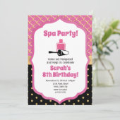 Spa Party Birthday Invitation Pamper Party Kaart (Staand voorkant)