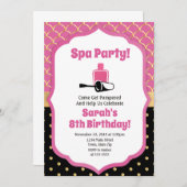 Spa Party Birthday Invitation Pamper Party Kaart (Voorkant / Achterkant)