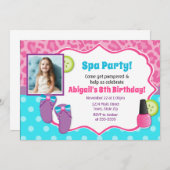Spa Party Birthday Invitation Pamper Party Kaart (Voorkant / Achterkant)