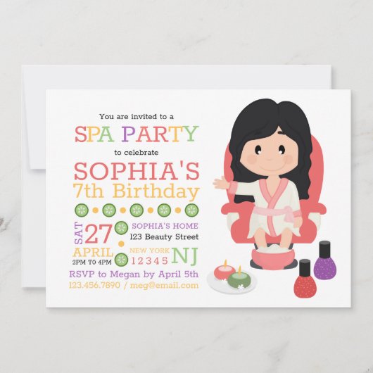 Spa Party Birthday Kaart (Voorkant)