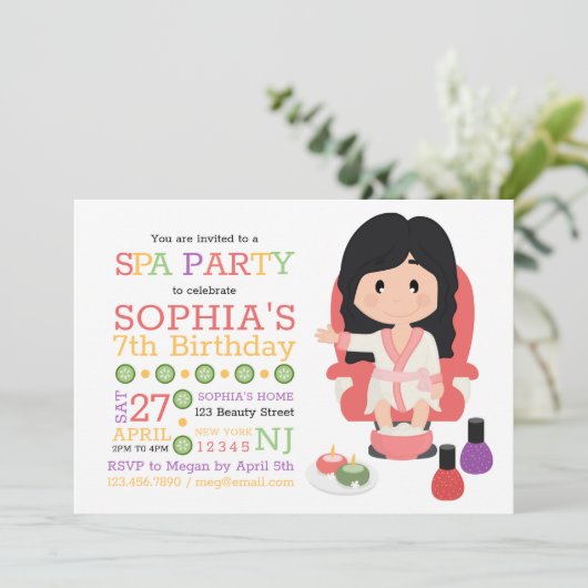 Spa Party Birthday Kaart (Staand voorkant)