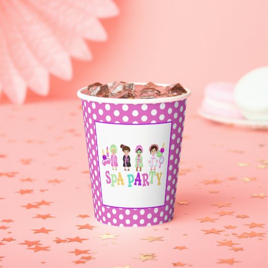 Spa Party Birthday Paper Cup - Meisjes WH Papieren Bekers (Insitu)