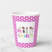 Spa Party Birthday Paper Cup - Meisjes WH Papieren Bekers (Voorkant)