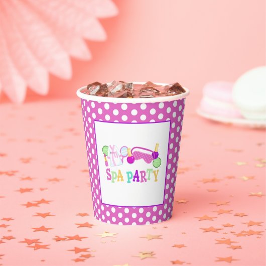 Spa Party Birthday Paper Cup - WH Papieren Bekers (Insitu)