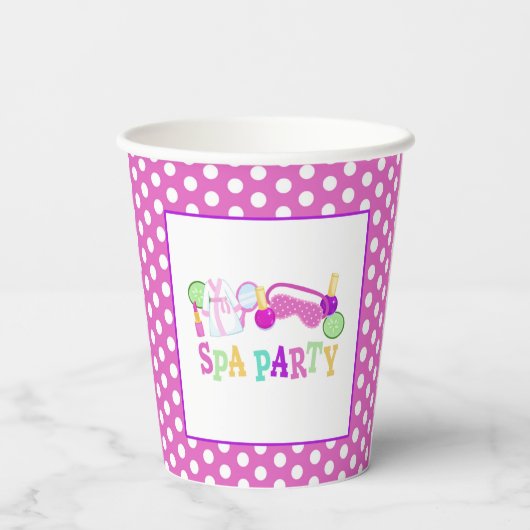 Spa Party Birthday Paper Cup - WH Papieren Bekers (Achterkant)