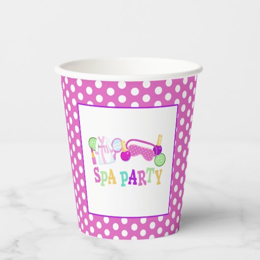Spa Party Birthday Paper Cup - WH Papieren Bekers (Voorkant)