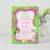 Spa Party Bus Verjaardagsfeest of Douche Uitnodige Kaart (Staand voorkant)